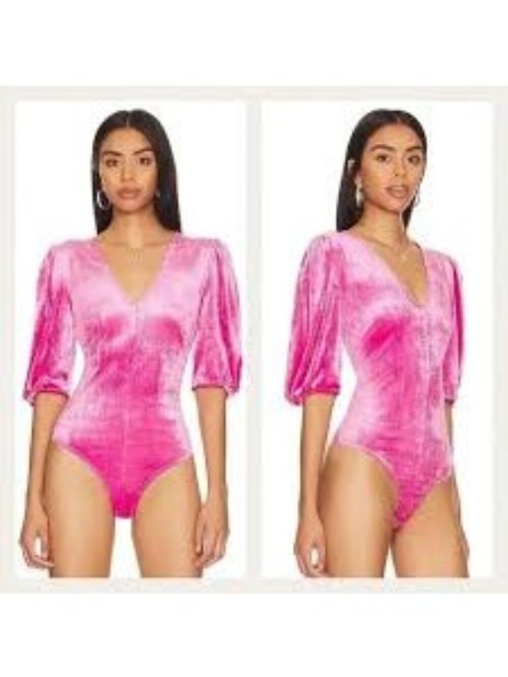 Free People Don't You Wish Bodysuit Pink Phenom velvet Large NWT